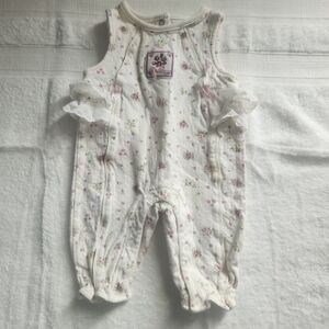 Kids Bodysuit - White with Purple Floral